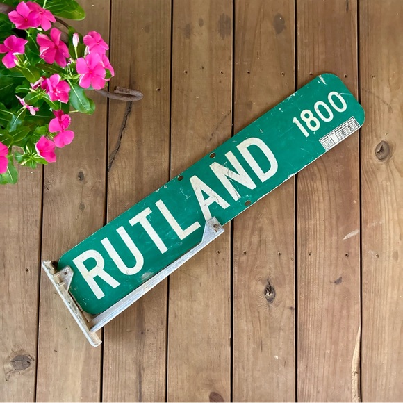 Vintage Other - Retired Street Sign 1800 Block Rutland Vintage Decor